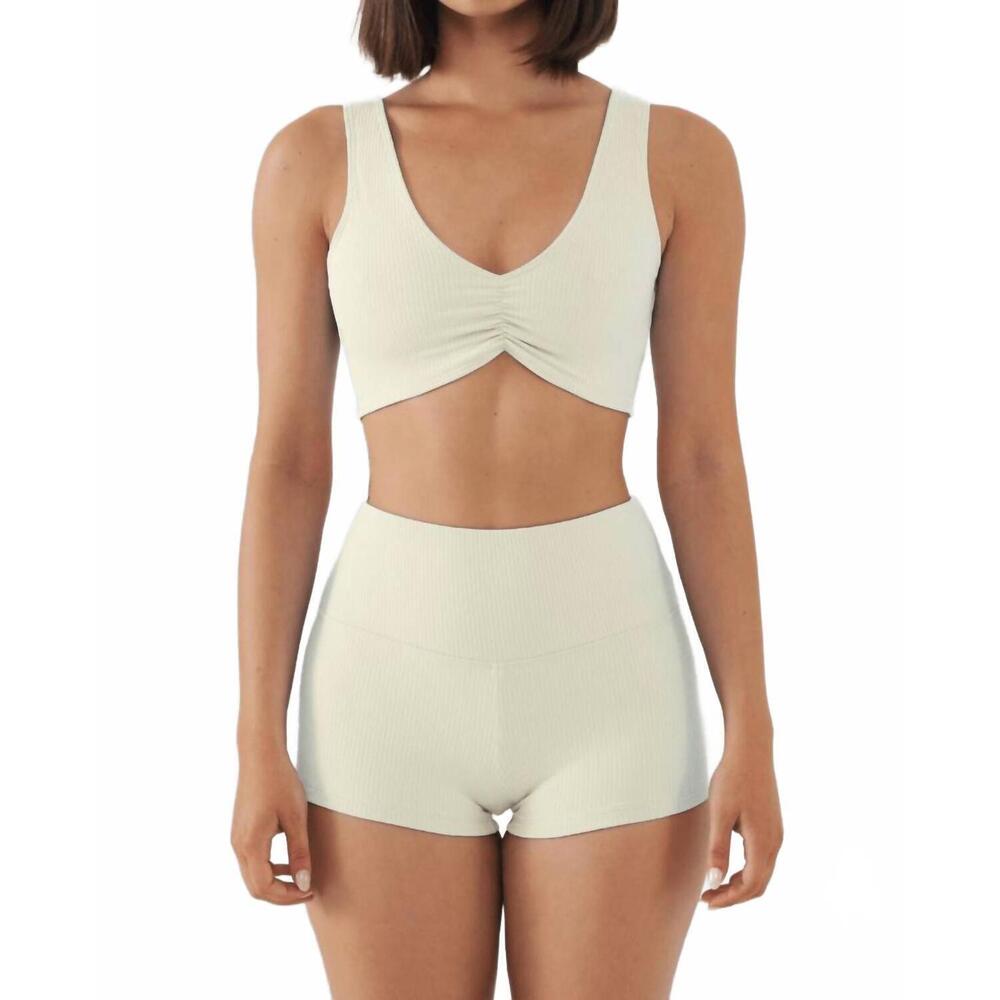 NEW MONTCE kim variation bikini top in cream rib